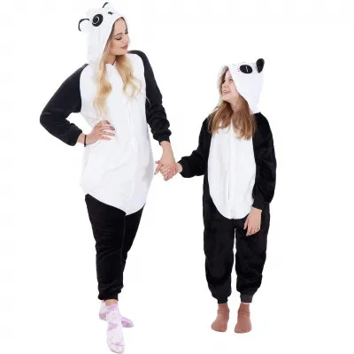 Pyžamo Kigurumi Panda čierno-biele, veľ. 125-140 cm SPRINGOS