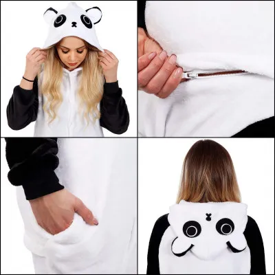 Pyžamo Kigurumi Panda čierno-biele, veľ. M SPRINGOS