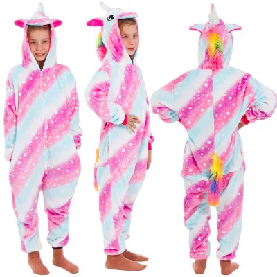 Pyžamo Kigurumi Jednorožec ružovo-biele, veľ. 130-140 cm SPRINGOS