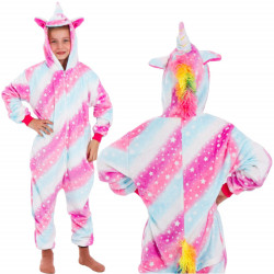 Pyžamo Kigurumi Jednorožec ružovo-biele, veľ. 130-140 cm SPRINGOS
