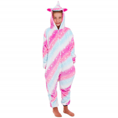 Pyžamo Kigurumi Jednorožec ružovo-biele, veľ. 130-140 cm SPRINGOS