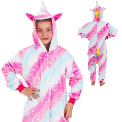 Pyžamo Kigurumi Jednorožec ružovo-biele, veľ. 130-140 cm SPRINGOS