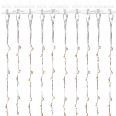 LED Nano svetelný záves - 3x3m, 300LED, 8 funkcií, ovládač, USB, IP44, studená biela