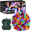 LED svetelná reťaz - 10m, 100LED, 8 funkcií, 3xAA, IP44, multicolor