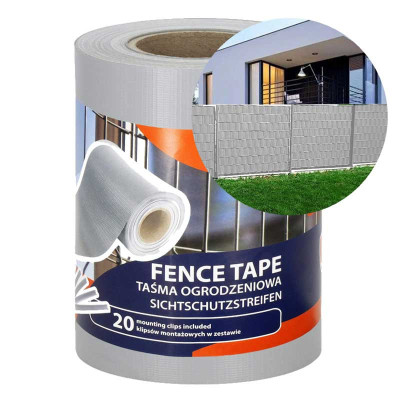 Tieniaca plotová páska 19cm x 35m, svetlo šedá SPRINGOS FN0002