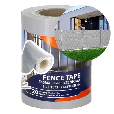 Tieniaca plotová páska 19cm x 35m, svetlo šedá SPRINGOS FN0002