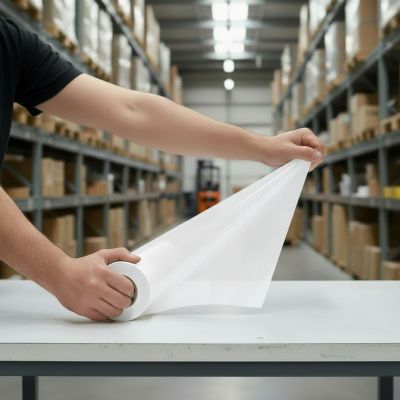 Strečová fólia 500mm 23my 1,5kg biela nepriehľadá