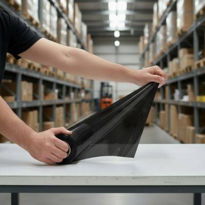 Strečová fólia 500mm 23my 1,5kg čierna nepriehľadná