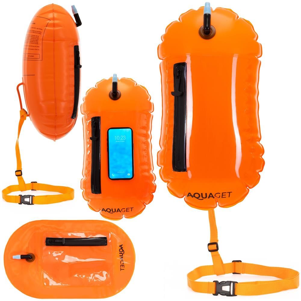 Plavecká bójka 20 l so suchým vreckom AQUAGET AQ0038 oranžová