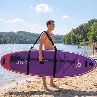 Popruh na paddleboard s držiakom na pádlo AQUAGET AQ0052 čierny