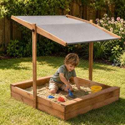 Pieskovisko so strieškou 120x120 cm DECHLAND Smart Sun 120DI hnedé