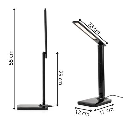 Stolná LED lampa s USB portom SPRINGOS HA7604 čierna