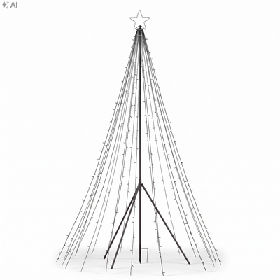 Svietiaci vianočný stromček 4 m 450 LED IP44 SPRINGOS CL4167 teplá biela