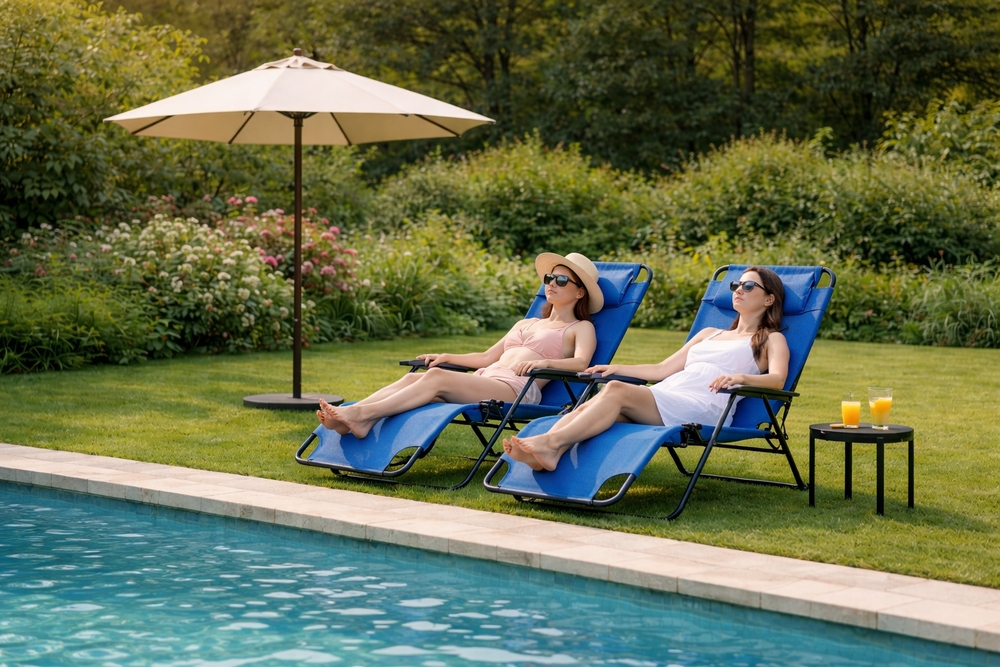 Záhradné polohovacie kreslo SPRINGOS RELAX tmavo šedé