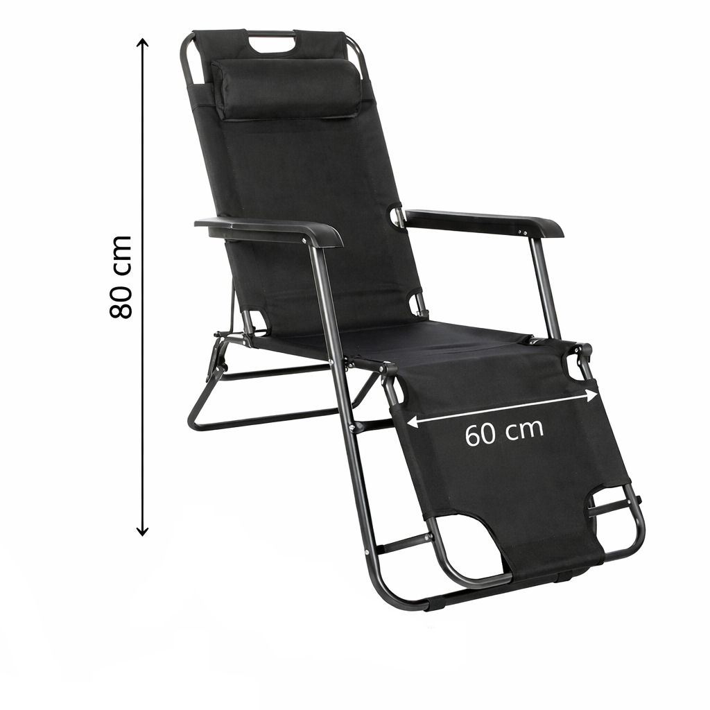 Záhradné polohovacie kreslo SPRINGOS RELAX tmavo šedé