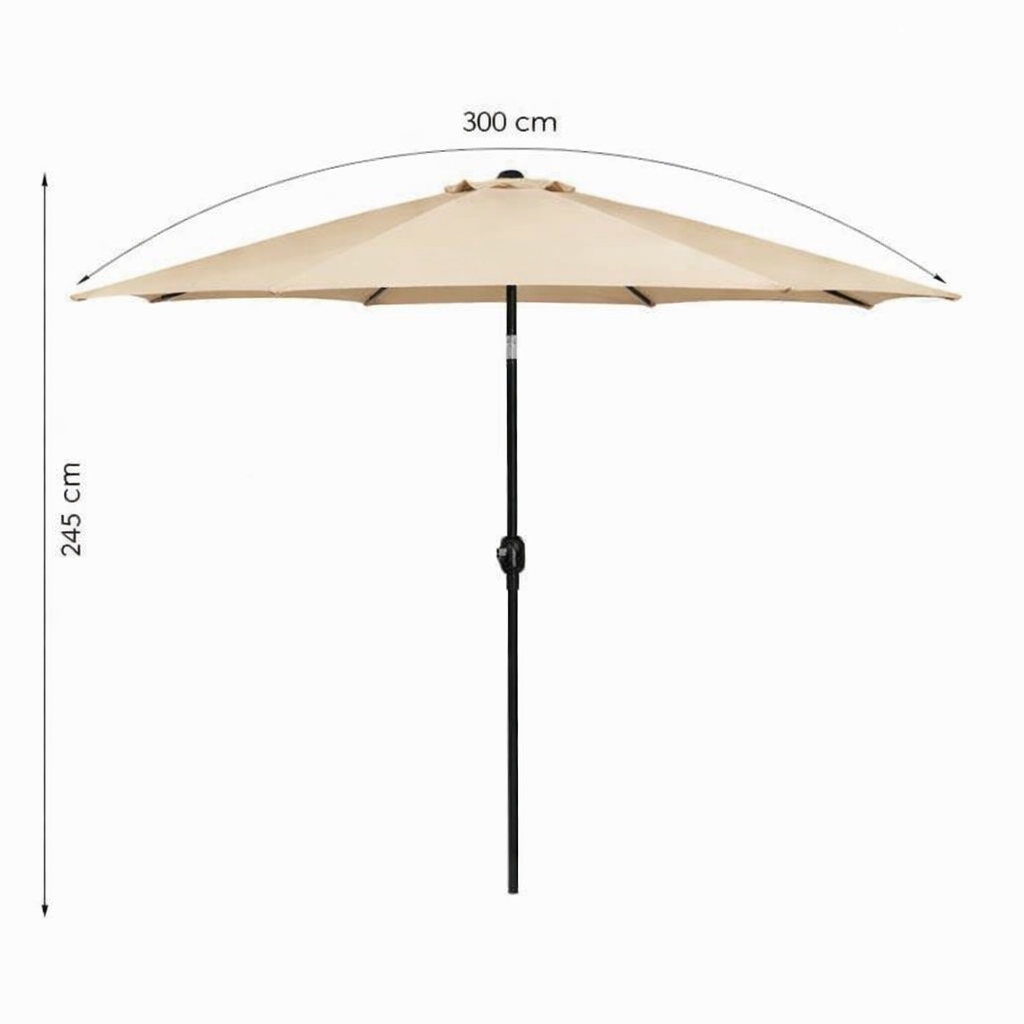 Záhradný slnečník 290 cm, béžový SPRINGOS SUNNY GU0036
