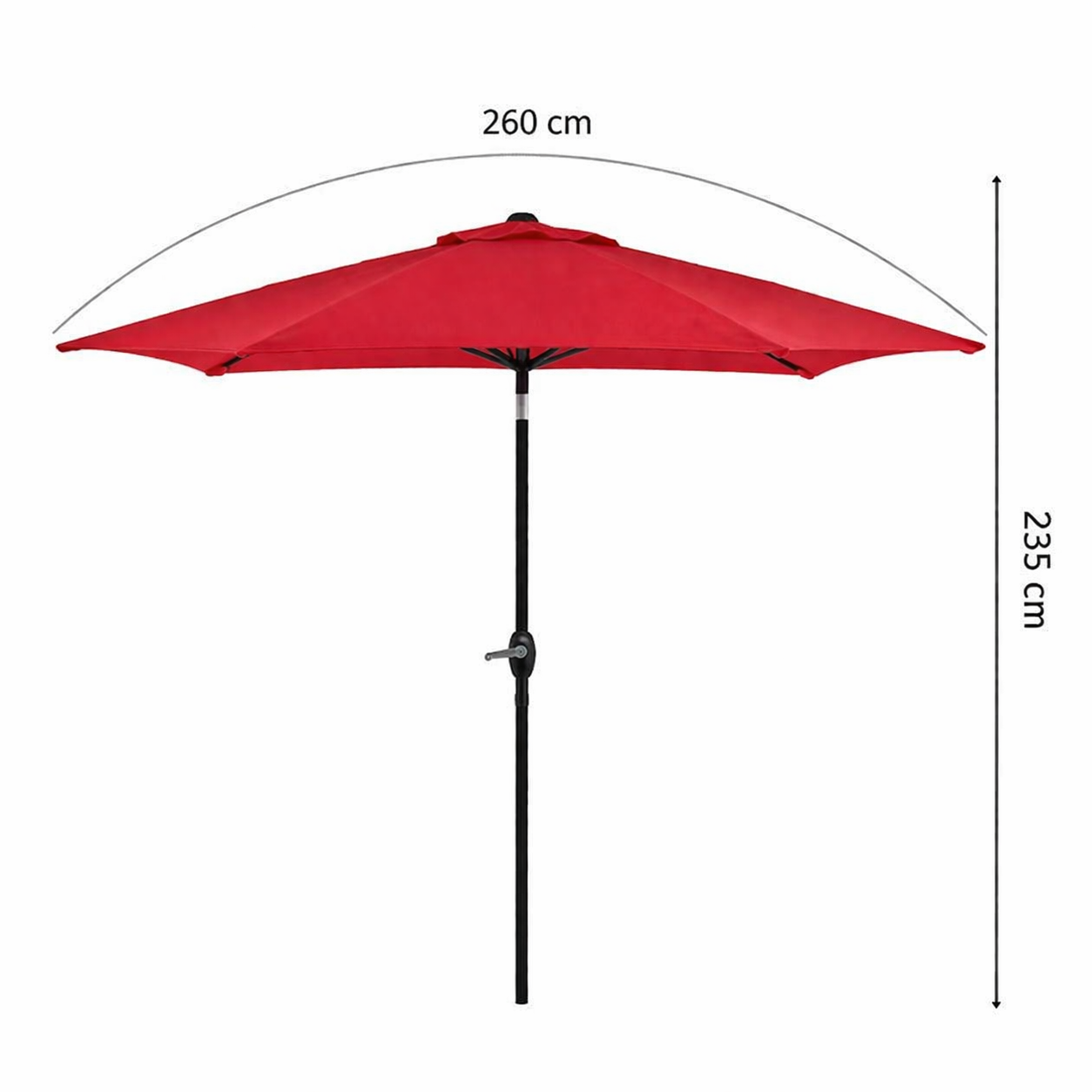Záhradný slnečník 250 cm, tmavo šedý SPRINGOS SUNNY GU0021