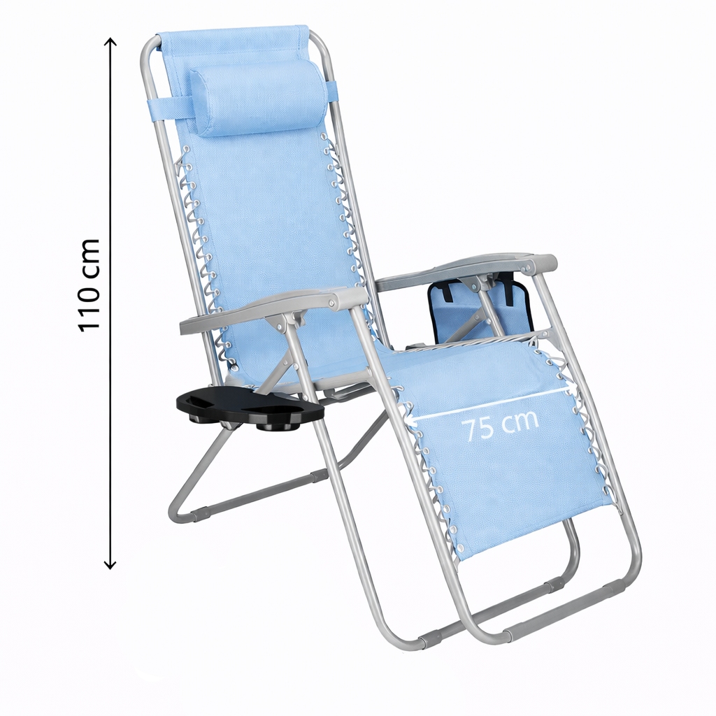 Záhradné polohovacie kreslo SPRINGOS ZERO GRAVITY hnedé