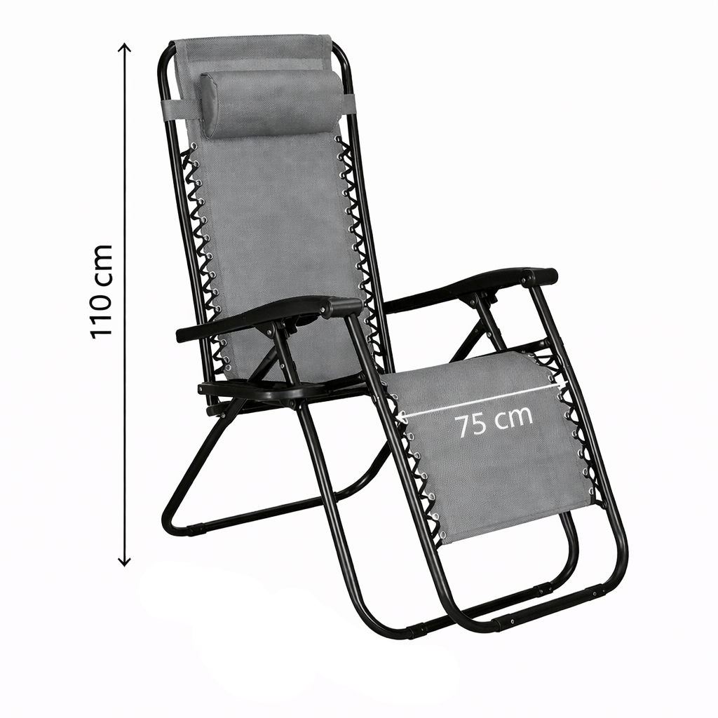 Záhradné polohovacie kreslo SPRINGOS ZERO GRAVITY hnedé