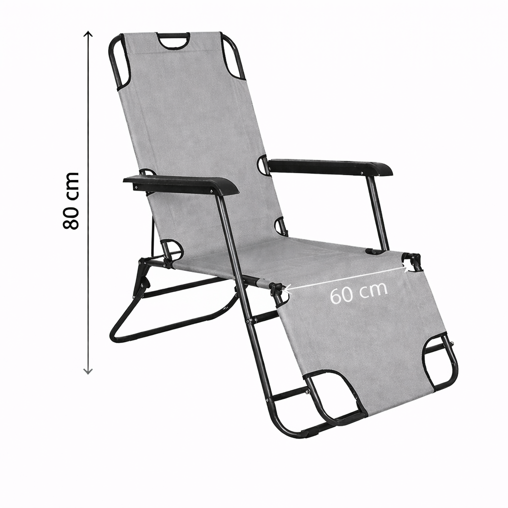 Záhradné polohovacie kreslo SPRINGOS RELAX tmavo šedé