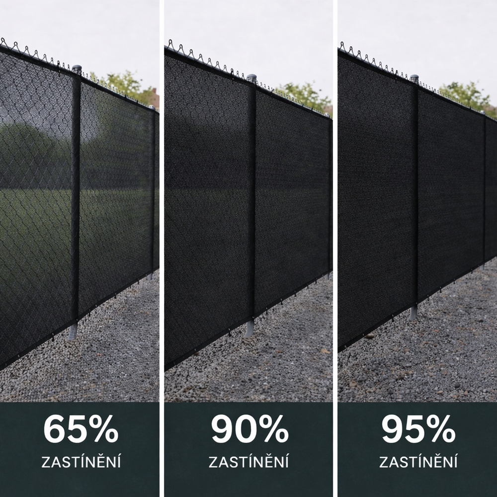 Tieniaca tkanina na plot 150cm x 50m 90% zatienenie SPRINGOS SN0064 svetlo grafitová