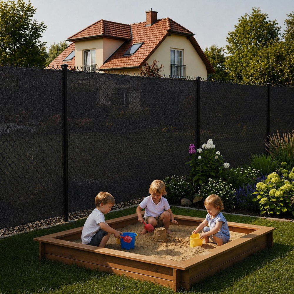 Tieniaca tkanina na plot 150cm x 50m 90% zatienenie SPRINGOS SN0064 svetlo grafitová