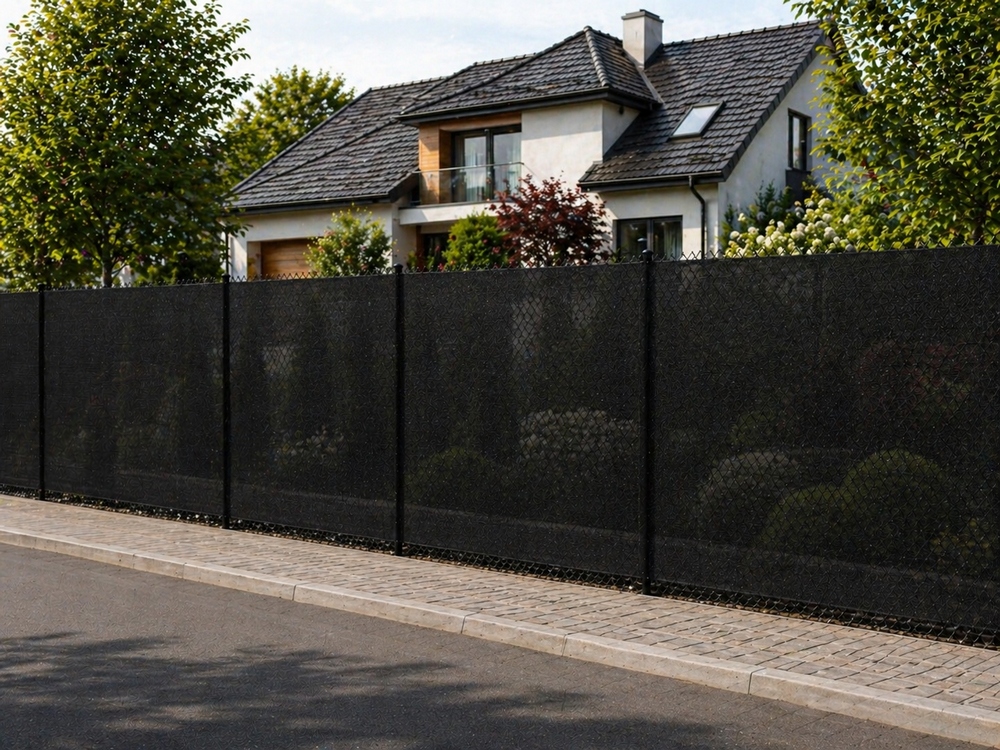 Tieniaca tkanina na plot 150cm x 50m 90% zatienenie SPRINGOS SN0064 svetlo grafitová