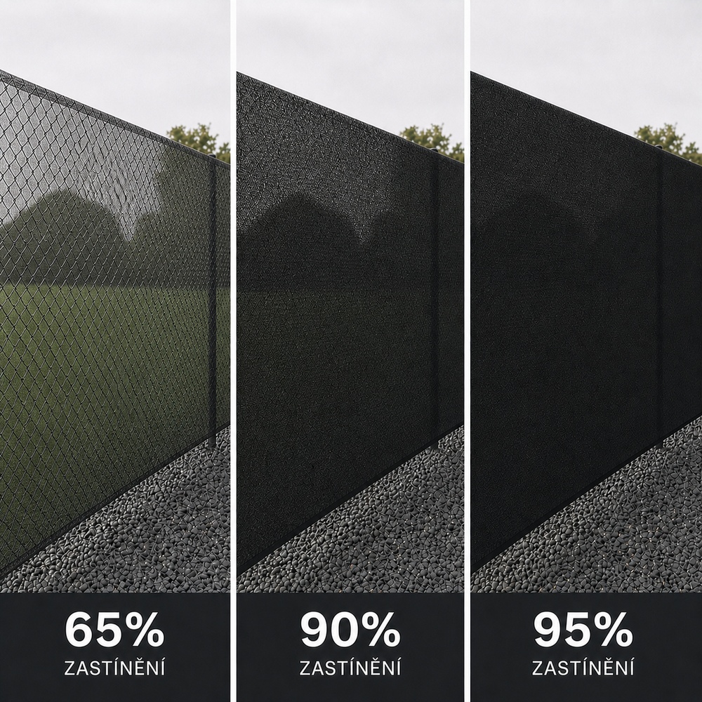 Tieniaca tkanina na plot 150cm x 50m 90% zatienenie SPRINGOS SN0064 svetlo grafitová