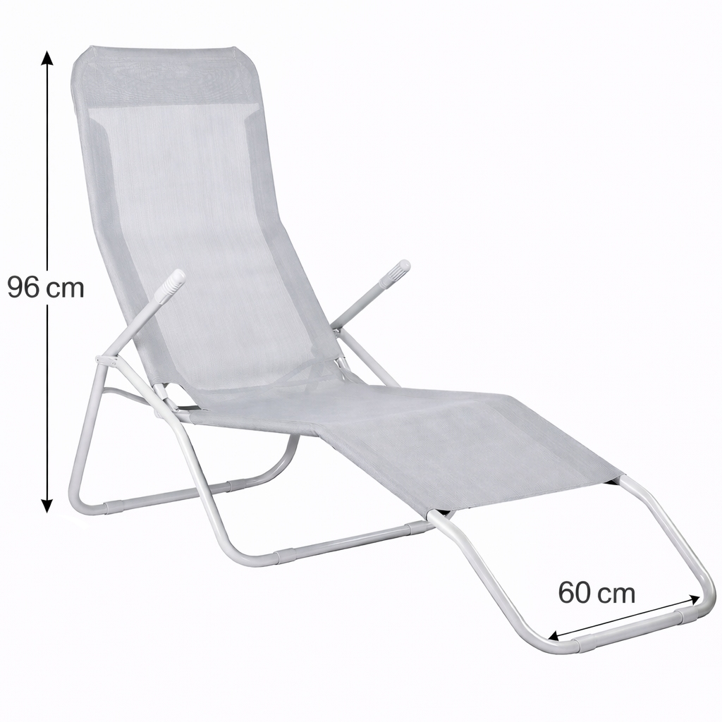 Záhradné lehátko SPRINGOS SIESTA šedé