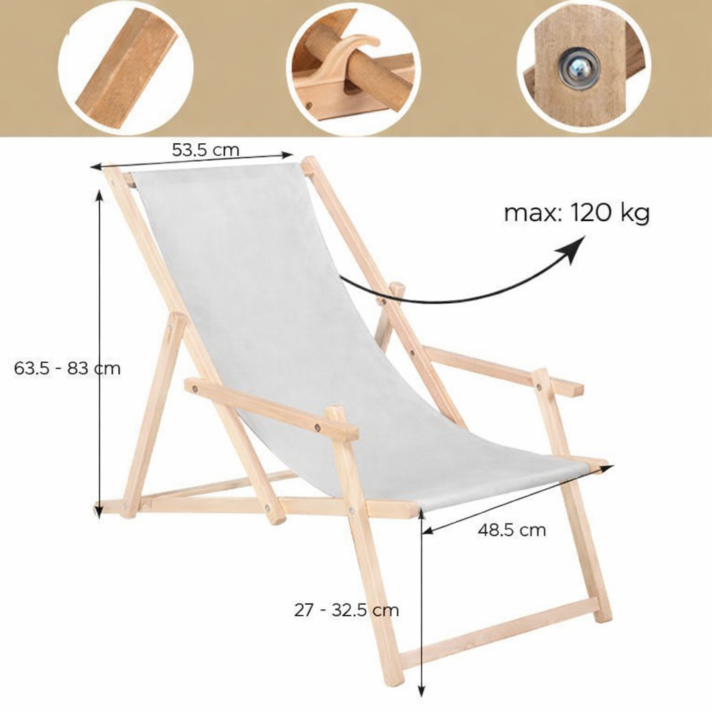 Záhradné drevené lehátko SPRINGOS TORINO čierne