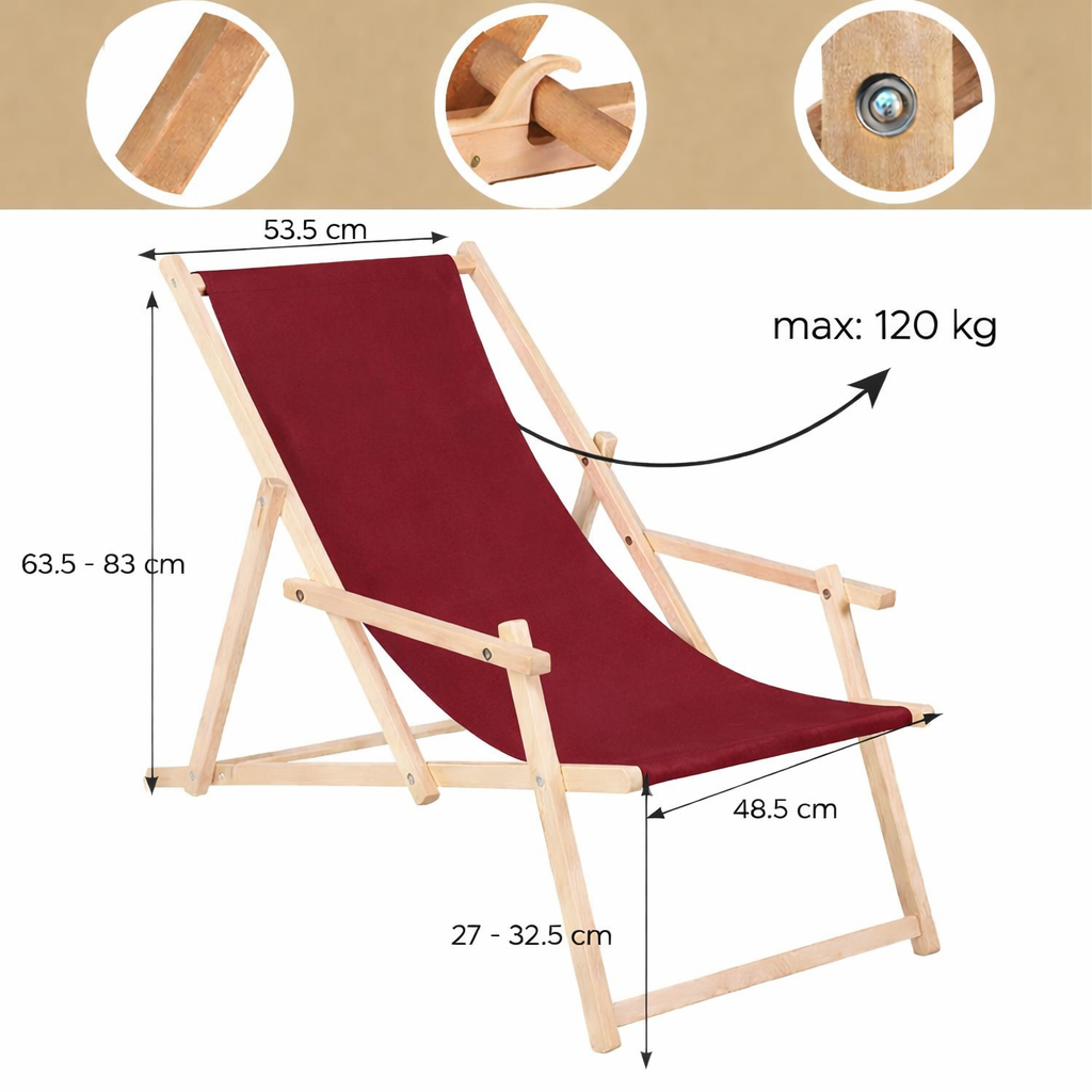 Záhradné drevené lehátko SPRINGOS TORINO čierne