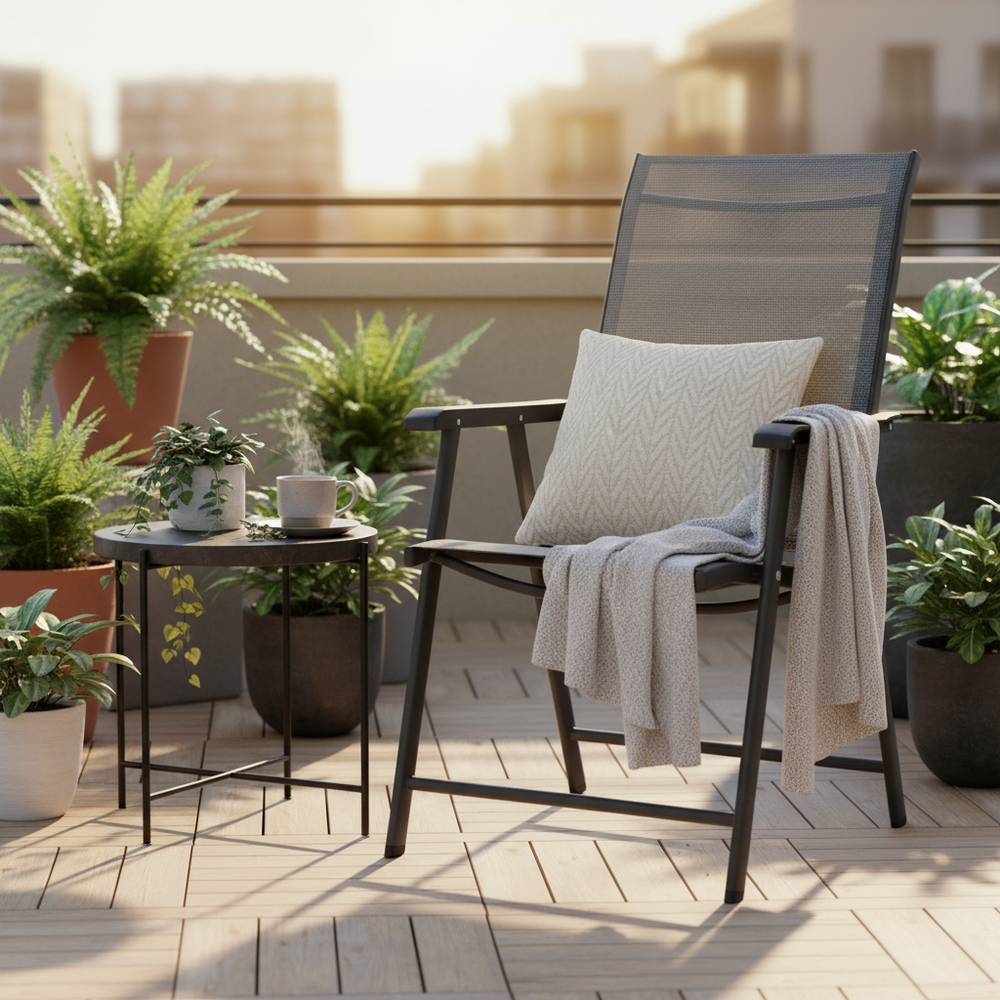 Záhradné kreslo SPRINGOS VERONA čierne