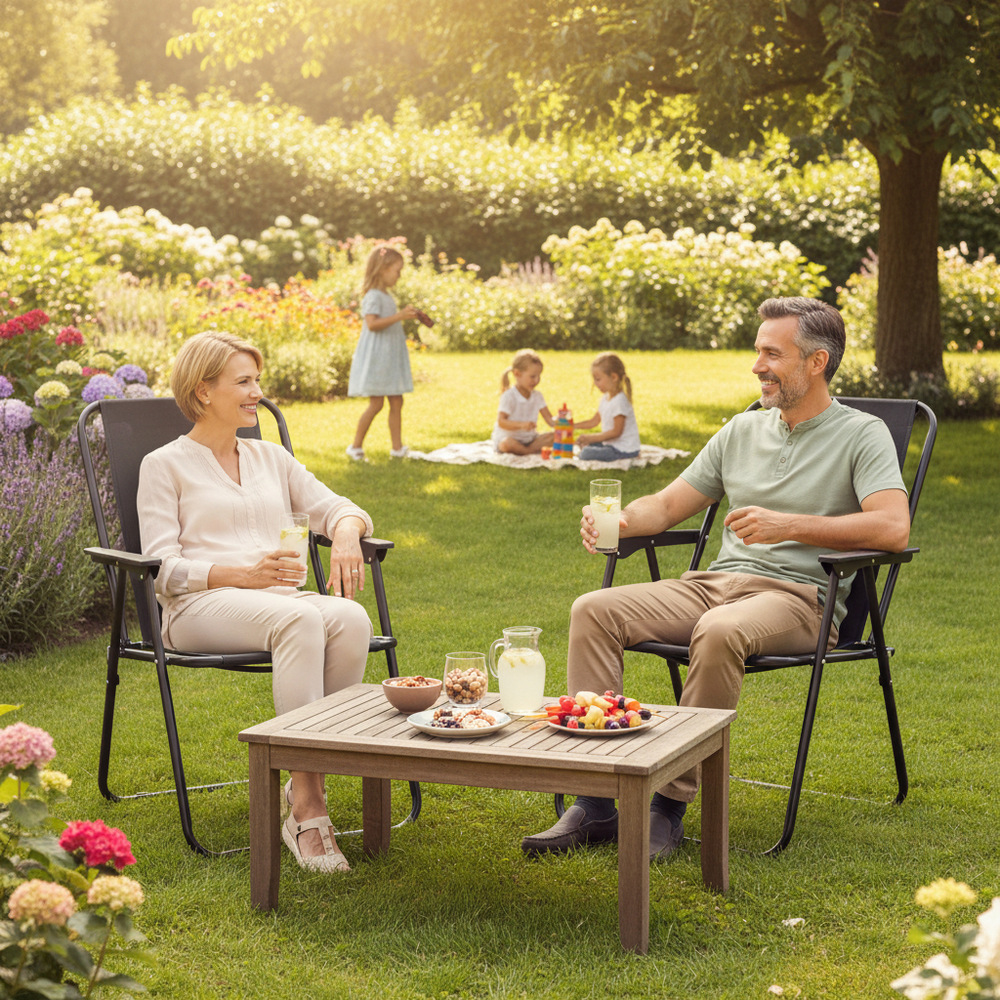 Záhradné kreslo SPRINGOS MALAGA tmavo modré