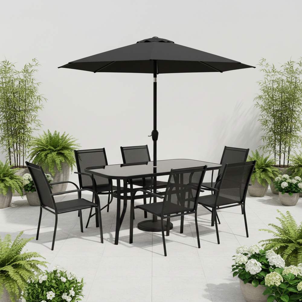 Záhradný stôl 150x90 cm SPRINGOS TOSCANA BLACK čierny