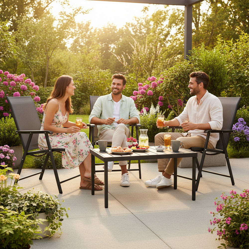 Záhradné kreslo SPRINGOS VERONA čierne