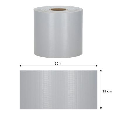 Plotová páska 19cm x 50m + spony SPRINGOS FN0010 svetlo šedá