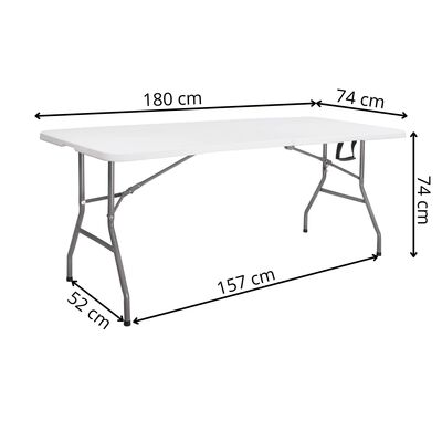Skladací cateringový stôl 180x74 cm SPRINGOS RAUT GF0108 biely