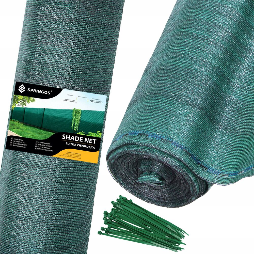 Tieniaca tkanina na plot 150cm x 50m 90% zatienenie SPRINGOS SN0064 svetlo grafitová