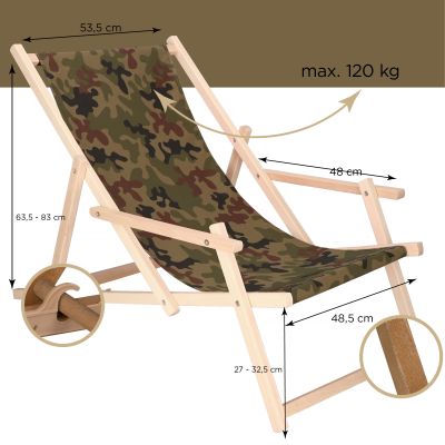 Záhradné drevené lehátko SPRINGOS TORINO čierne