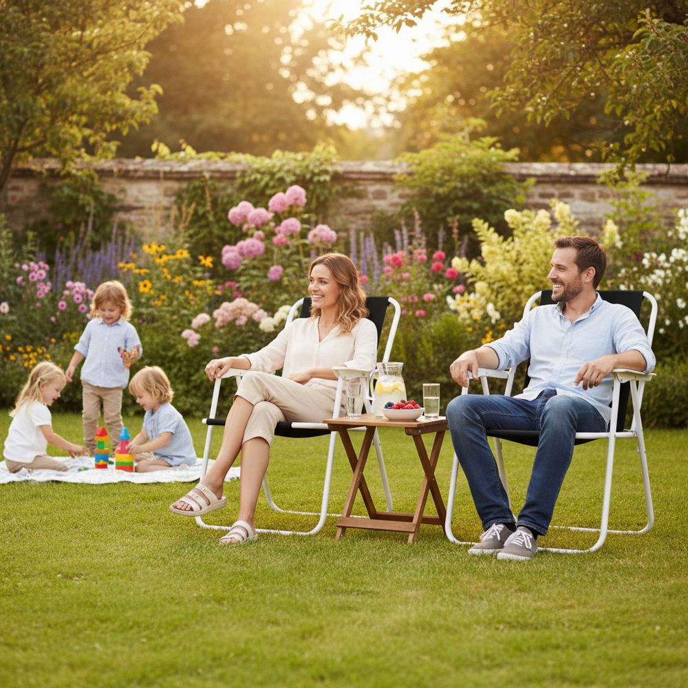 Záhradné kreslo SPRINGOS MALAGA tmavo modré