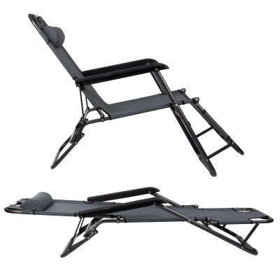 Záhradné polohovacie kreslo SPRINGOS RELAX tmavo šedé