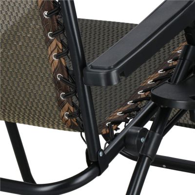 Záhradné polohovacie kreslo SPRINGOS ZERO GRAVITY hnedé