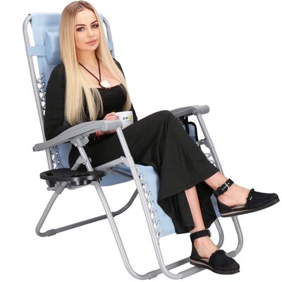 Záhradné polohovacie kreslo SPRINGOS ZERO GRAVITY hnedé