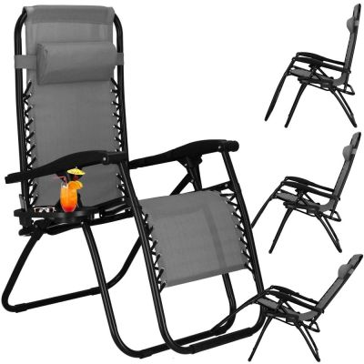 Záhradné polohovacie kreslo SPRINGOS ZERO GRAVITY hnedé