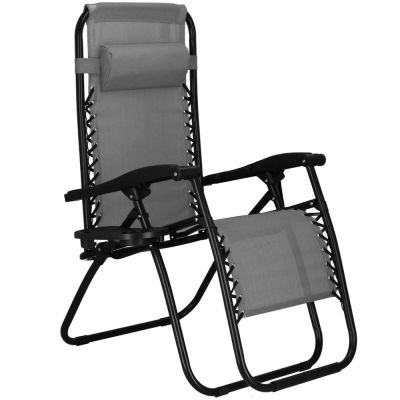 Záhradné polohovacie kreslo SPRINGOS ZERO GRAVITY hnedé