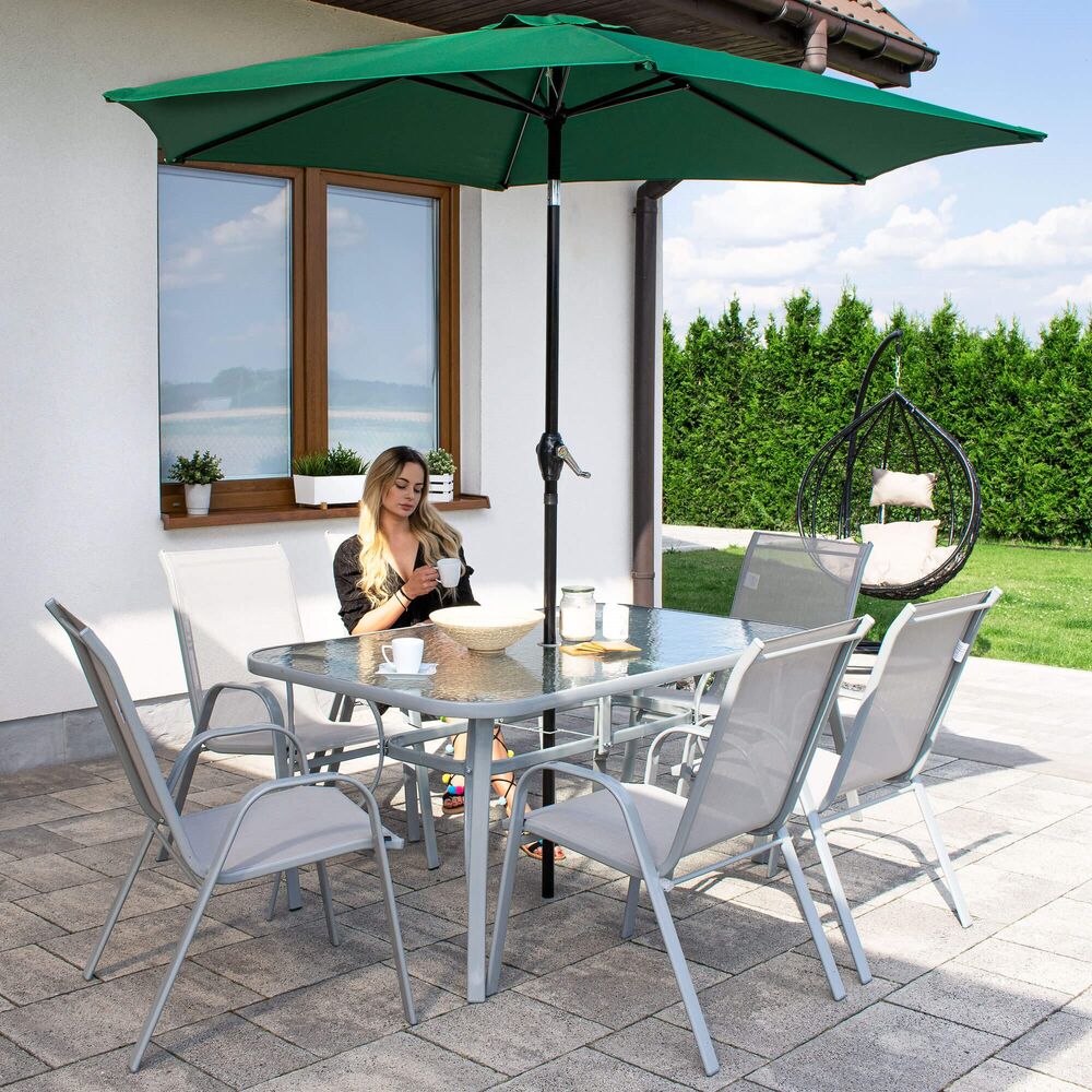 Záhradný slnečník 250 cm, tmavo šedý SPRINGOS SUNNY GU0021