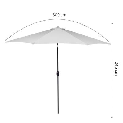 Záhradný slnečník 250 cm, tmavo šedý SPRINGOS SUNNY GU0021
