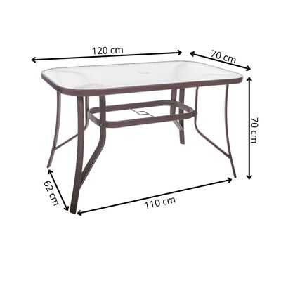 Záhradný stôl 120x70, hnedý SPRINGOS TOSCANA GF0076