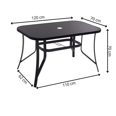 Záhradný stôl 120x70 SPRINGOS TOSCANA GF0077 čierny