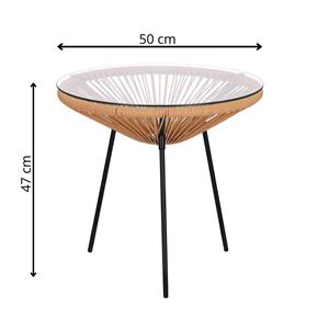 Záhradný stôl 50 cm, hnedý SPRINGOS LOA GF0089